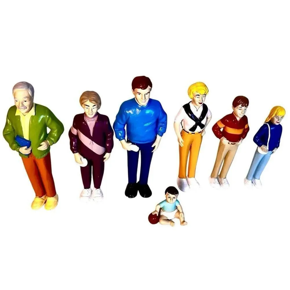 Lakeshore Block Play People White Caucasian  Family Figure Lot Of 8 Complete